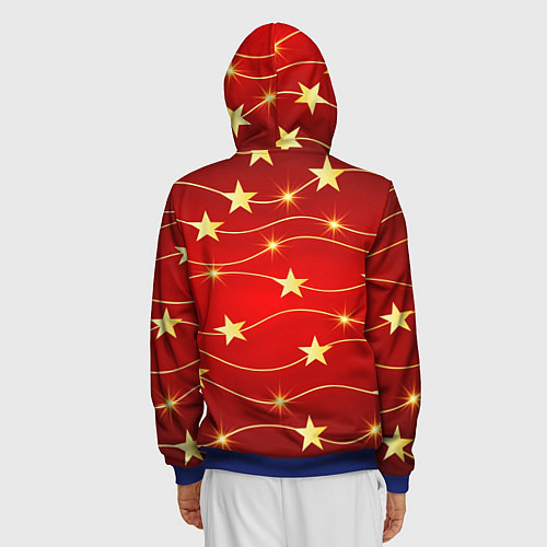 Мужская толстовка на молнии Звёздная гирлянда / 3D-Синий – фото 4