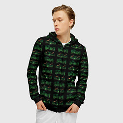 Толстовка 3D на молнии мужская Halloween pattern, цвет: 3D-черный — фото 2