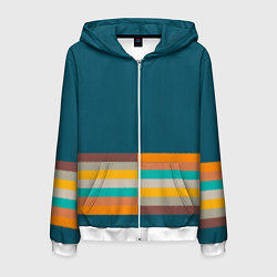 Толстовка 3D на молнии мужская Индиго и шумовой градиент заката с текстурой, цвет: 3D-белый