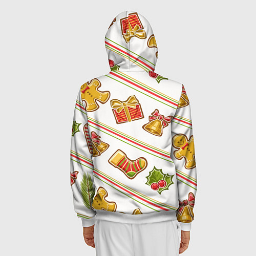Мужская толстовка на молнии Рождественский дух / 3D-Белый – фото 4