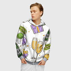 Толстовка 3D на молнии мужская Новогодний вайб, цвет: 3D-меланж — фото 2