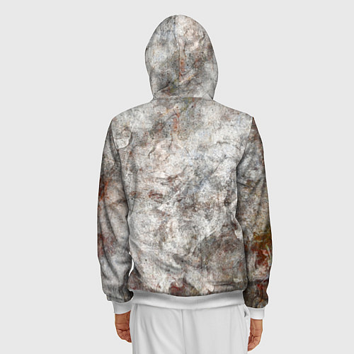 Мужская толстовка на молнии Абстракция - gray limestone / 3D-Белый – фото 4