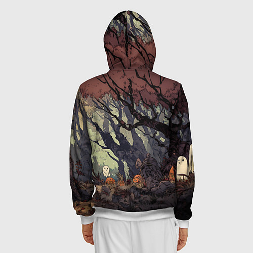 Мужская толстовка на молнии Призрачный лес / 3D-Белый – фото 4