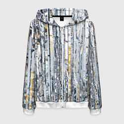 Толстовка 3D на молнии мужская Новогодний дождик, цвет: 3D-белый