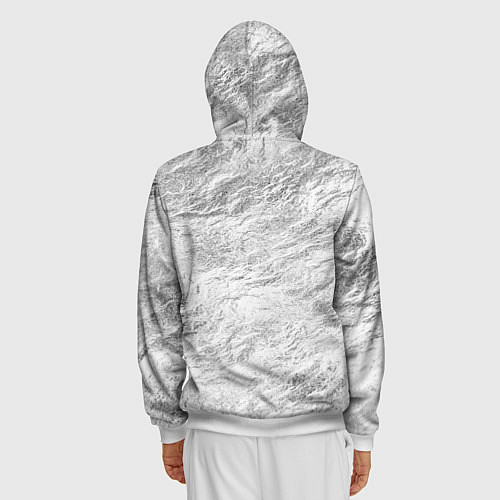 Мужская толстовка на молнии Вегвизир - компас рун в виде става / 3D-Белый – фото 4