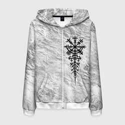 Мужская толстовка на молнии Вегвизир - компас рун в виде става