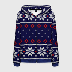 Мужская толстовка на молнии Вязаный новогодний узор