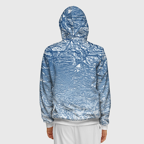 Мужская толстовка на молнии Налипший снег / 3D-Белый – фото 4