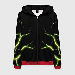 Толстовка 3D на молнии мужская Color green black, цвет: 3D-красный
