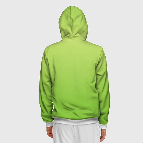 Мужская толстовка на молнии Color lime green / 3D-Белый – фото 4