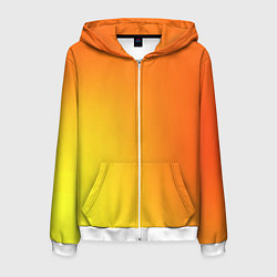 Толстовка 3D на молнии мужская Color orange red, цвет: 3D-белый