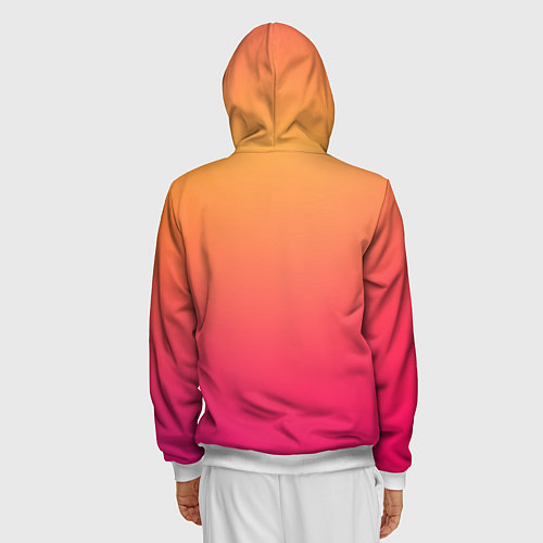 Мужская толстовка на молнии Color orange pink / 3D-Белый – фото 4