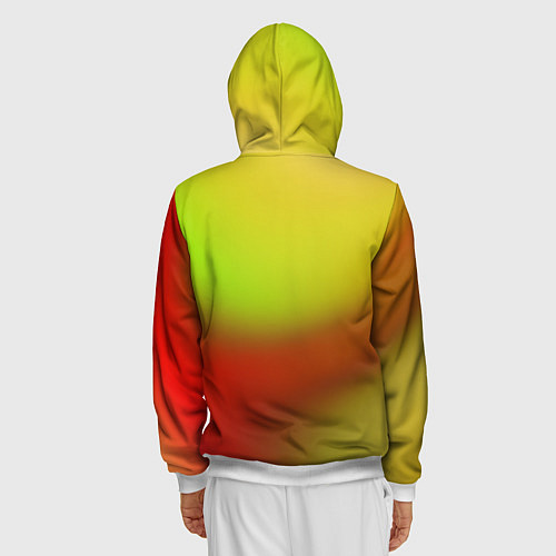Мужская толстовка на молнии Color multicolored gradient / 3D-Белый – фото 4