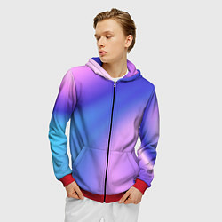 Толстовка 3D на молнии мужская Color multicolored gradient, цвет: 3D-красный — фото 2
