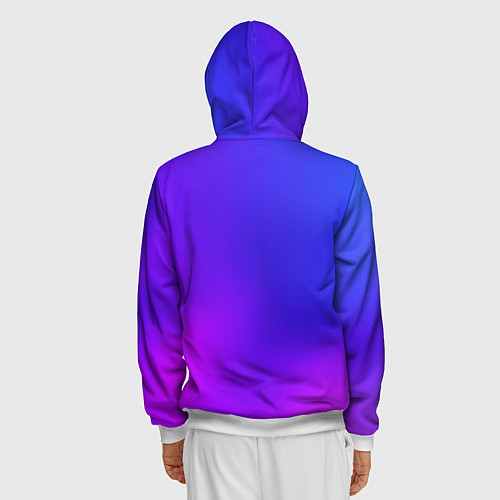Мужская толстовка на молнии Color multicolored gradient / 3D-Белый – фото 4