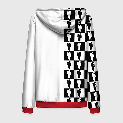 Мужская толстовка на молнии Ювентус паттерн люди / 3D-Красный – фото 2