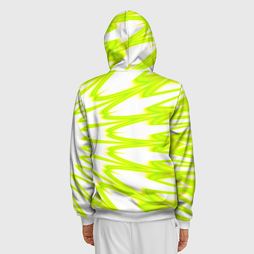 Мужская толстовка на молнии Color neon green / 3D-Белый – фото 4