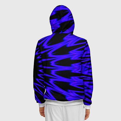 Мужская толстовка на молнии Color neon blue / 3D-Белый – фото 4