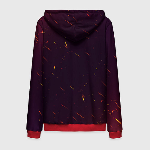 Мужская толстовка на молнии Новогодняя мандариновая лошадь 2026 / 3D-Красный – фото 2