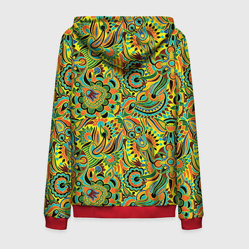 Мужская толстовка на молнии Узор / 3D-Красный – фото 2