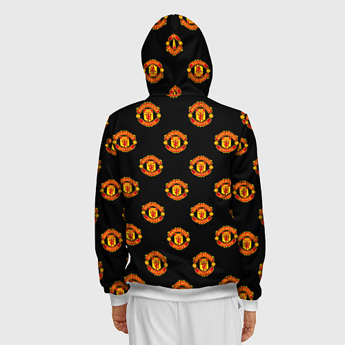 Мужская толстовка на молнии Manchester United Pattern / 3D-Белый – фото 4