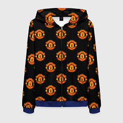 Толстовка 3D на молнии мужская Manchester United Pattern, цвет: 3D-синий