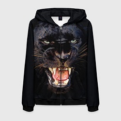 Толстовка 3D на молнии мужская Пантера, цвет: 3D-черный