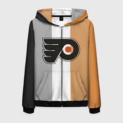 Толстовка 3D на молнии мужская Philadelphia Flyers, цвет: 3D-черный