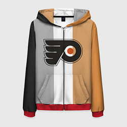 Толстовка 3D на молнии мужская Philadelphia Flyers, цвет: 3D-красный