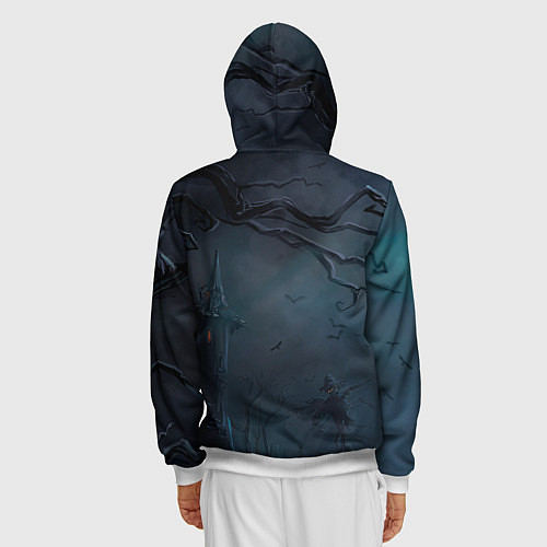 Мужская толстовка на молнии Тыква / 3D-Белый – фото 4