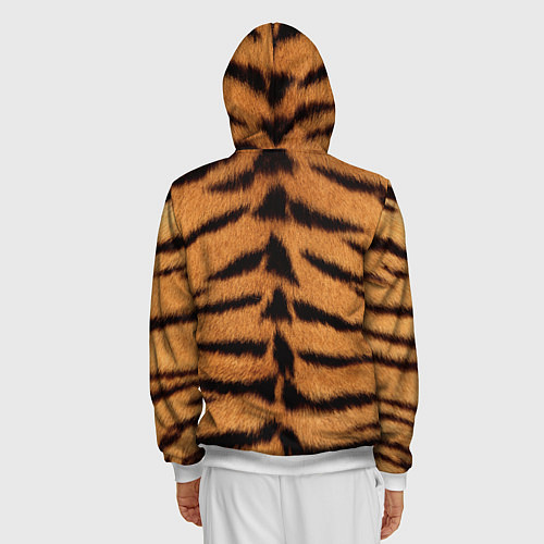 Мужская толстовка на молнии Взгляд тигра / 3D-Белый – фото 4