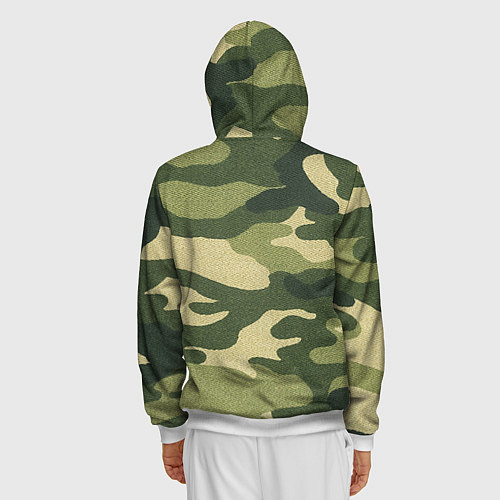 Мужская толстовка на молнии Хаки / 3D-Белый – фото 4