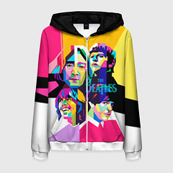 Толстовка 3D на молнии мужская The Beatles: Poly-art, цвет: 3D-белый