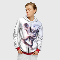 Толстовка 3D на молнии мужская Бездомный бог, цвет: 3D-красный — фото 2