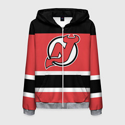 Толстовка 3D на молнии мужская New Jersey Devils, цвет: 3D-меланж