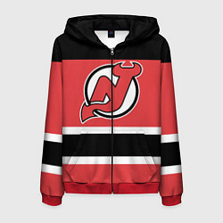 Толстовка 3D на молнии мужская New Jersey Devils, цвет: 3D-красный