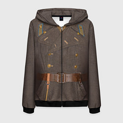 Толстовка 3D на молнии мужская Шинель, цвет: 3D-черный