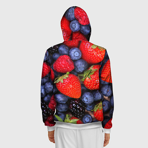 Мужская толстовка на молнии Berries / 3D-Белый – фото 4