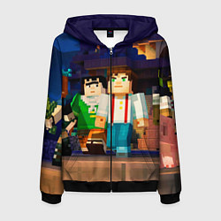 Толстовка 3D на молнии мужская Minecraft Men's, цвет: 3D-черный