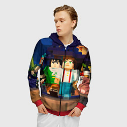 Толстовка 3D на молнии мужская Minecraft Men's, цвет: 3D-красный — фото 2