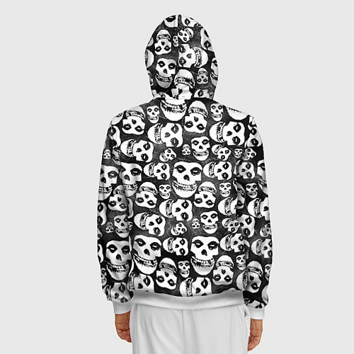 Мужская толстовка на молнии Misfits Pattern / 3D-Белый – фото 4