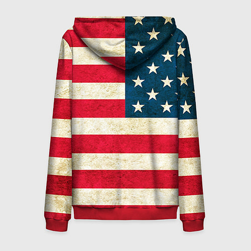 Мужская толстовка на молнии США / 3D-Красный – фото 2