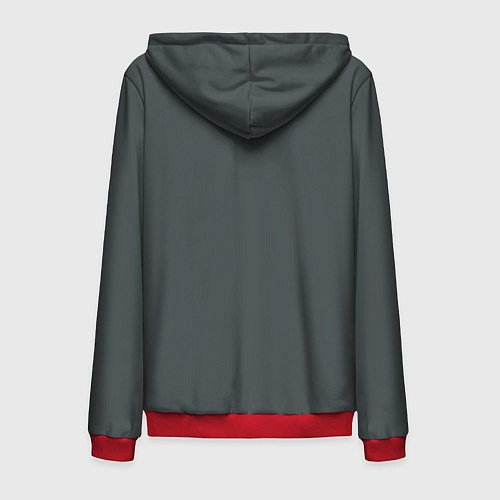 Мужская толстовка на молнии Скелет Терминатора / 3D-Красный – фото 2