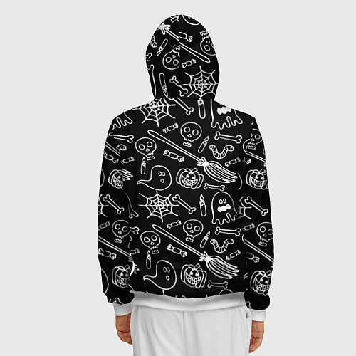Мужская толстовка на молнии Призрачный арт / 3D-Белый – фото 4