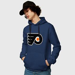 Толстовка-худи хлопковая мужская Philadelphia Flyers, цвет: тёмно-синий — фото 2