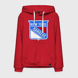 Толстовка-худи хлопковая мужская New York Rangers, цвет: красный