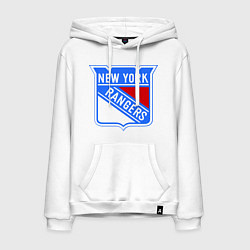 Толстовка-худи хлопковая мужская New York Rangers, цвет: белый