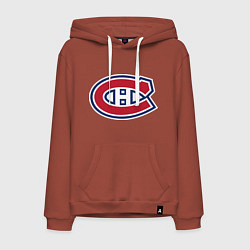 Толстовка-худи хлопковая мужская Montreal Canadiens, цвет: кирпичный