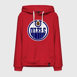 Толстовка-худи хлопковая мужская Edmonton Oilers, цвет: красный