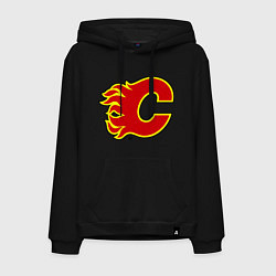 Толстовка-худи хлопковая мужская Calgary Flames, цвет: черный